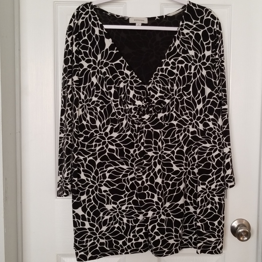 Blouse black and white from Merona